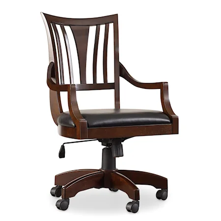 Brown Walnut Tilt Swivel Desk Chair